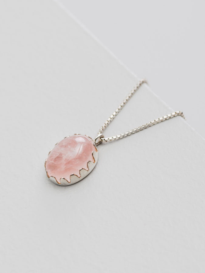 Pastille pendants, rose quartz